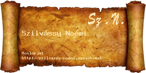 Szilvássy Noémi névjegykártya